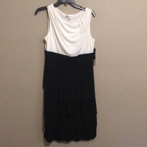 Black and white scalloped dress